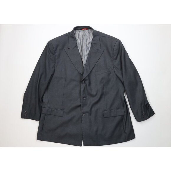 Caravelli Mens Size 54R Super 150s 3 Piece Suit Wedding Gray Pants 48x27 - Picture 2 of 16